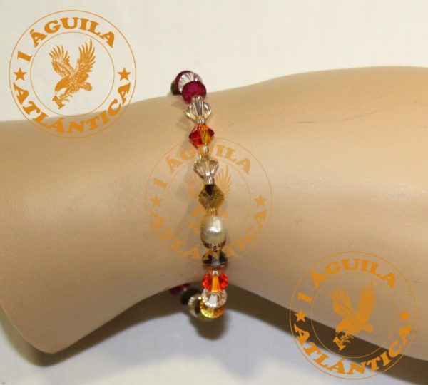 1AGUILA-ATLANTICA P-9 pulsera swarovski roja y verde