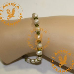 1AGUILA-ATLANTICA-P-8 PULSERA SWAROVSKI BLANCA Y VERDE