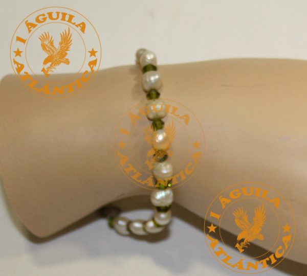 1AGUILA-ATLANTICA-P-8 PULSERA SWAROVSKI BLANCA Y VERDE